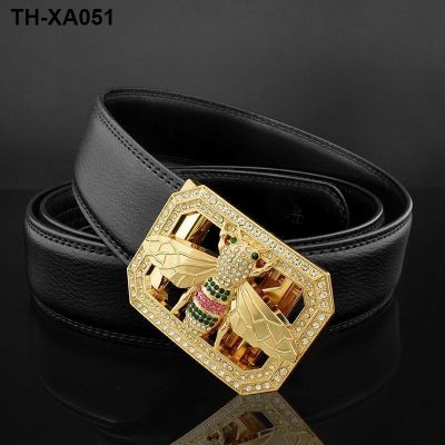 New Mens Leather Buckle All-Match Korean Pants Brand
