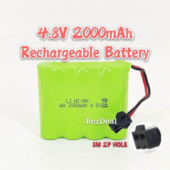 4.8V 2000mAh Rc Car Rechargeable Battery Lazada
