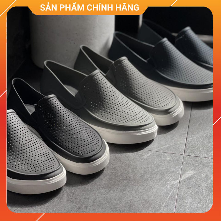 Giày Crocs Nam Citilane Roka Slip On Chính Hãng,giày lười nam, chất liệu  nhựa đi mưa. 