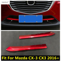 ด้านหน้าด้านล่าง Grille Grill Strip ตกแต่งสำหรับ Mazda CX-3 CX3 2016-2021สีแดง Chrome อุปกรณ์เสริมภายนอก