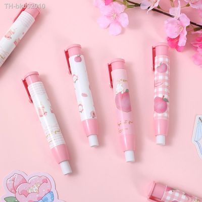 ▣✒❀ 6pcs Cute Cartoon Peach Rabbit Push Eraser for Students Drawing and Painting Available Stationery