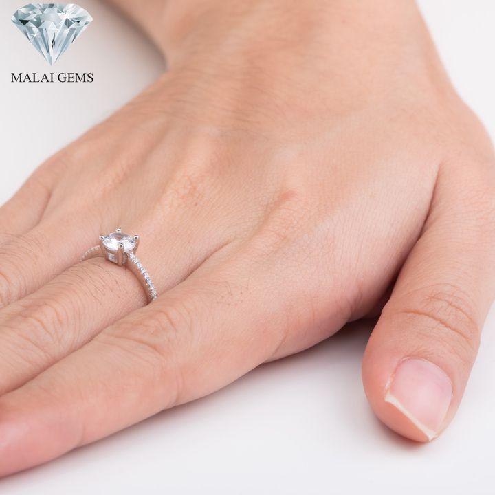 malai-gems-แหวนเพชร-เงินแท้-925-เคลือบทองคำขาว-ประดับเพชรสวิส-cz-รุ่น-221-r17239-a-แถมกล่อง-แหวนเงินแท้-แหวนเงิน-แหวน