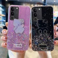 เคส VIVO V29 Pro V29E สำหรับ นิ่มรูปการ์ตูนน่ารักคิตตี้ประกายเปลือกหอยรูปดาวซิลิโคนป้องกันการตกสำหรับ VIVO V29E V29 Pro เคสฝาหลังโทรศัพท์