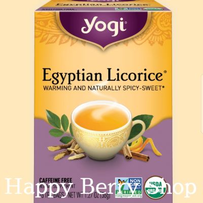 ชา YOGI ORGANIC HERBAL TEA 🍃⭐Egyptian Licorice⭐🍵 ชาโยคี ชาสมุนไพรออแกนิค ชาเพื่อสุขภาพ จากอเมริกา🇺🇸 1 กล่องมี 16 ซอง