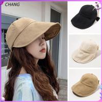 CHANG พกพาได้ข้างนอกเดินทาง Topi Bucket โบว์หมวกบังแดดนิ่มสำหรับผู้หญิงปีกกว้างขนาดใหญ่หมวกชาวประมงผู้หญิงหมวกบังแดด