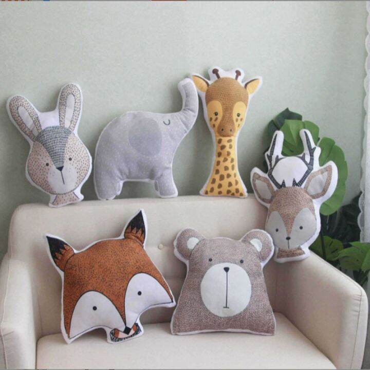 ins-nordic-cute-animals-plush-toys-bear-deer-fox-sofa-pillow-cushion-children-room-decor-nursery-kids-room-baby-birthday-gifts