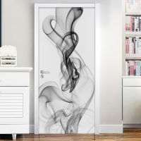 Waterproof Self Adhesive Door Sticker Wall Decals 3D Abstract Smoke Photo Mural Wallpaper Living Room Bedroom Door Decoration