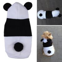 Cute Dog Cosplay Panda Winter Clothes Fleece Ear Hoody Pullover Warm Coat Costume For Small Pet Chihuahua Puppy Lovely Jacket