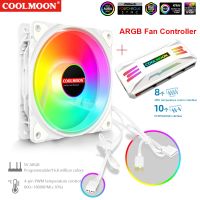 COOLMOON 120mm Cooling Fan 5V 3Pin ARGB Mute CPU Cooler PC Case Fan Cooling 4Pin PWM Ventilador Aura Sync with ARGB Controller