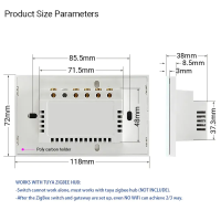 สมาร์ท Zigbee สวิตช์ไฟติดผนังโคมไฟ Interruptor แผงสัมผัสกระจก23 Way รีโมทคอนลไร้สายโดย Tuya Alexa Home