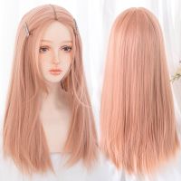 LM Long Wavy Hair Blonde Highlight Pink Milk Orange Synthetic Lolita Wigs With Bangs For Women Fashion Female Cosplay Party Wigs [ Hot sell ] Toy Center 2