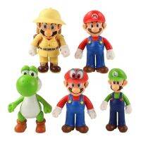 ชุดฟิกเกอร์โมเดลตุ๊กตาแอคชั่น PVC สำหรับเกม Nintendo ซูเปอร์มาริโอรุ่น5 Dxh74r ของขวัญ5ชิ้น/เซ็ตจากญี่ปุ่นมาริโอ้โยชิ Super Mario Bros Luigi