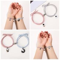 OKDEALS ของขวัญวันวาเลนไทน์สีดำสร้อยข้อมือแฟชั่นสำหรับคู่รักกำไลข้อมือกำไลเชือกดาวนักบินอวกาศ