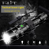 2000 lumens Tactical Flashlight USB Rechargeable L2 Torch Waterproof Hunting Light with Clip Hunting Shooting Accessories