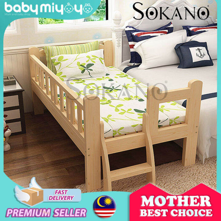SOKANO HA231 Easel Wooden Baby Bed Baby Cot Attached to Parents Bed with Staircase Lazada