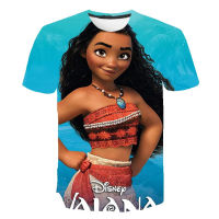 Moana ฤดูร้อนเด็กเสื้อยืดสาว3D พิมพ์แขนสั้นเสื้อยืดเสื้อผ้าเด็กดิสนีย์ซีรีส์การ์ตูนท็อปส์ลำลองประเดิม1-14 Y