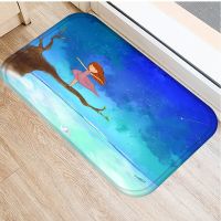 Moon Girl Entrance Doormat Rug Hot Air Balloon Bedroom Stars Carpet Polyester Rug Mat 40x60cm