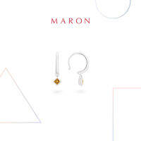 MARON✨ [ของแท้] ต่างหูเสริมดวง ต่างหูพลอยแท้ เงินแท้ แถมฟรี ผ้าเช็ดเครื่องประดับและกล่องใส่ มีใบรับประกัน พร้อมส่ง I My DAYS Dangle Earring with Citrine