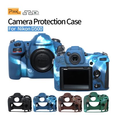 เคสคลุมป้องกันซิลิโคนกล้อง Nikon พิกเซลเคสผิวเกราะซิลิโคนแบบนิ่มกระเป๋ากล้อง DSLR สำหรับ Nikon D500