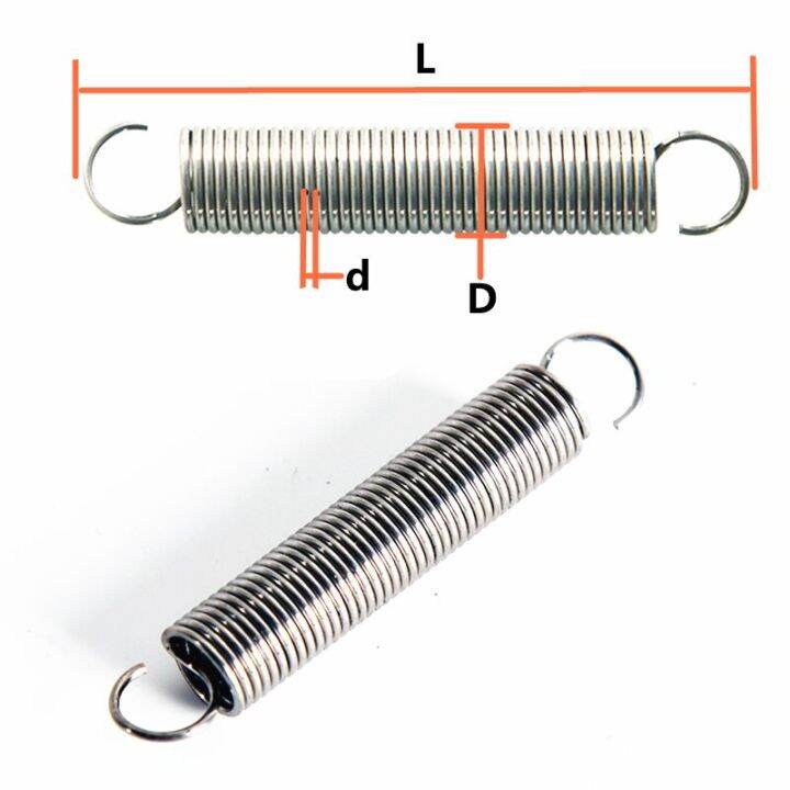 worth-buy-10ชิ้นตะขอที่ใช้ได้สองแบบขนาดเล็กสปริงลดแรงต้านสแตนเลส304เส้นลวดสปริงลดแรงต้านเส้นผ่านศูนย์กลาง0-8มม-เส้นผ่านศูนย์กลางด้านนอก10มม-ความยาว20-50มม