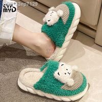 ความสะดวกสบายของผู้หญิง Peludo Chinelos Para Bonito Dos Desenhos เออโซเดอ Anido Inverno Platafima Feminina Macio Quente Indoor Confortáveis Sapatos Pelúcia