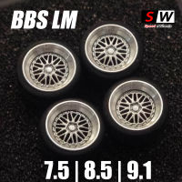 4ชิ้น164ล้อรถ9.310.311.1มิลลิเมตร BBS LM ขอบ W ยางยางยางโลหะขัดขอบทัศนคติล้อสำหรับ1:64มินิรุ่น