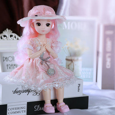 16 BJD Doll 30 Cm Girl Gift Pink Long Hair Makeup Cute Princess Doll with Dress Clothes DIY Doll Girl Gift Toy