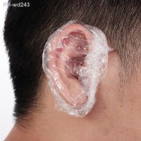 100Pcs Transparent Disposable Ear Cover Waterproof One-off Earmuffs Ear Protector Caps Plastic Bag Bath Shower Hair Dyeing Tool