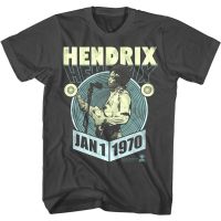 เสื้อยืดลําลอง แขนสั้น พิมพ์ลาย Jimi Hendrix Of Gypsys Live Concert Jan 1970 หลากสี สําหรับผู้ชาย  0J0D