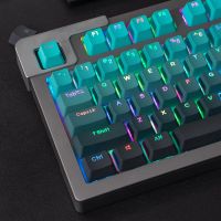 123/134 Keys Gradient Cyan Keycaps Double Shot PBT Keycap Top/Side Print Keycap OEM Profile For ANSI Layout MX Switches Keyboard