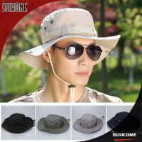 Suikone ผู้ชายกลางแจ้งหมวกชาวประมงรอบ Brim Visor หมวกตกปลากลางแจ้ง Bennie หมวก Camouflage หมวกแก๊ป