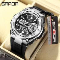 ZZOOI SANDA Top Luxury Brand Mens Watch Outdoor Sports Waterproof Watches Dual Display Quartz Rubber Digital Clock Relogio Masculino