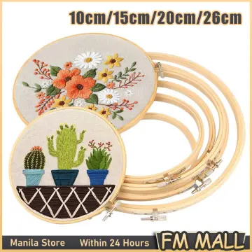 12 Pieces 4 Inch Embroidery Hoops Set Bulk Bamboo Circle Cross