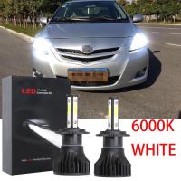 หลอดไฟหน้า LED 80W 6000K สีขาว สําหรับ Toyota Vios NCP93 Year 2007-2013 2 ชิ้น