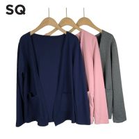 SQ Cardigan Korean Lengan Panjang Cardigan Pocket Casual Women Loose Tops Wholesale Murah SIZE S-L MUAT