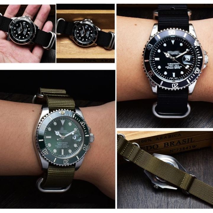 สายนาฬิกาไนลอน-20-มม-22-มม-สำหรับ-omega-seiko-tudor-สไตล์สากลหนากีฬากลางแจ้งผ้าใบนาฬิกาสายนาฬิกา