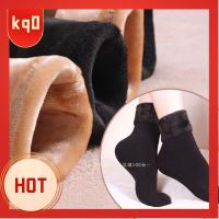 KQ0 Female Women Cotton Socks Snow Boots Winter Warm Wool Thick