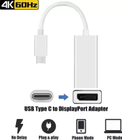 Thunderbolt 3 USB-C To DisplayPort Converter 4K 60Hz มาตรฐาน DP อะแดปเตอร์ Type-C