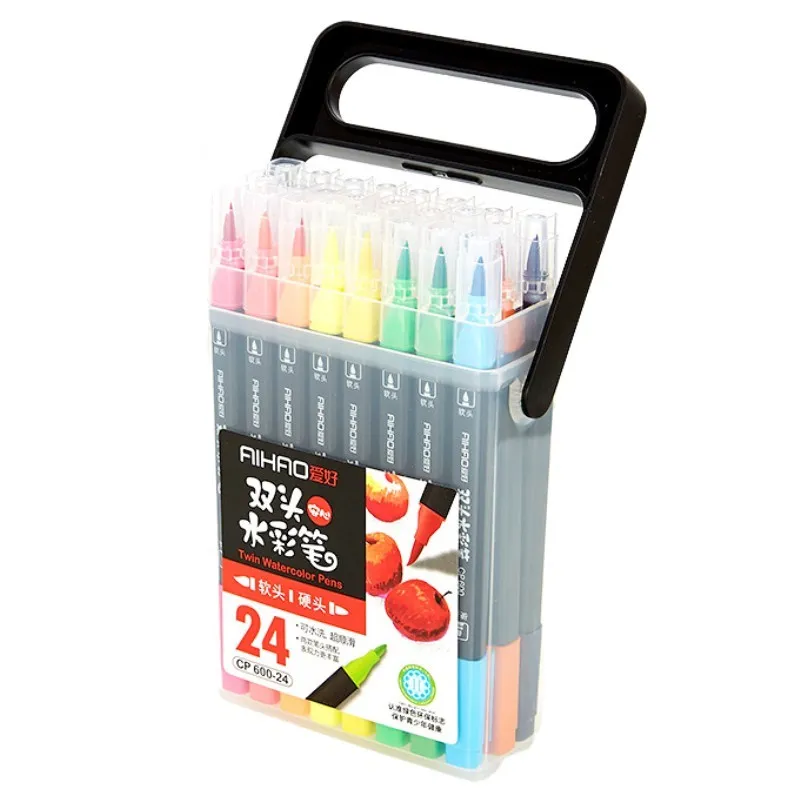 Double-headed Watercolor Pen, Kids Paintbrush 24/36 Colors Set, Soft-tip Marker  Pen Washable, Flexible Brush And Fine Line Pen Tip, Children's Student  Painting Tools - Temu Philippines