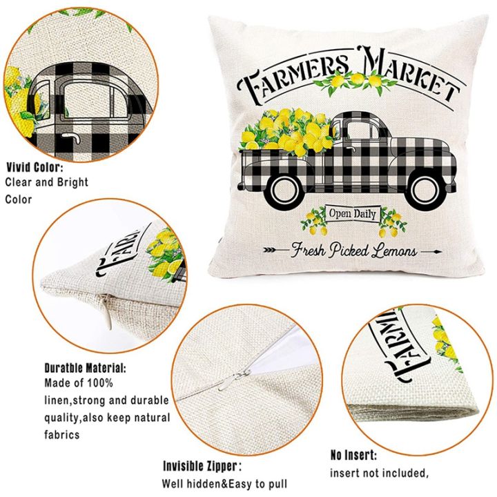 lemon-farmhouse-summer-pillow-covers-18x18-set-of-4-farmhouse-pillows-for-sofa-outdoor-porch-lemon-home-decor