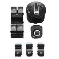 6Pcs Window Mirror Headlight Switch Set 5ND 959 565A 5ND 959 857 5ND941431B Golf MK5 6 MK5 B6