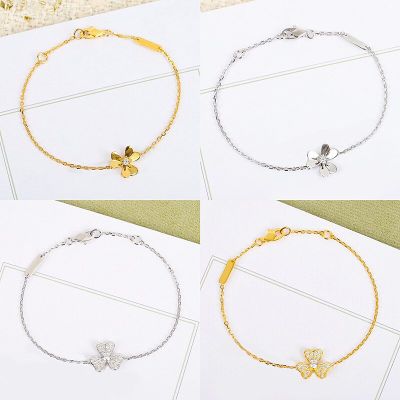 Luxury Brand Jewelry 925 Sterling Silver Clover Bracelet Womens Elegant Fashion Personality Trend Simple Premium Party Gift