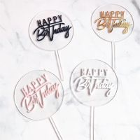 【CW】﹊◊  New Happy Birthday Gold Round Transparent Kid Decorations Baby Shower