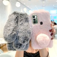 Case For Tecno Spark 7 9 Camon 19 Neo Plush Phone bag Cute Rabbit fluffy fur Back Cover Funda Tecno Pop 6 go Spark Go 2022 Case