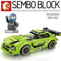 บล็อกตัวต่อรถแข่ง รถสปอร์ต พร้อมมินิฟิกเกอร์ 1 ตัว SEMBO BLOCK 607005 จำนวน 212 ชิ้น