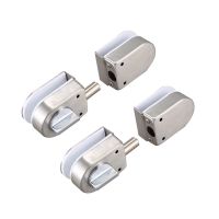 【LZ】✙  2X Stainless SteelGlass Door Latches Lock/Bolt138A Without DrillingFor Double Glass Door Frameless Glass Door