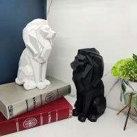 Statue Lion Sculpture Resin Figurines Animal Nordic Home Decor Geometric Tabletop Resin Home Decoration Living Room