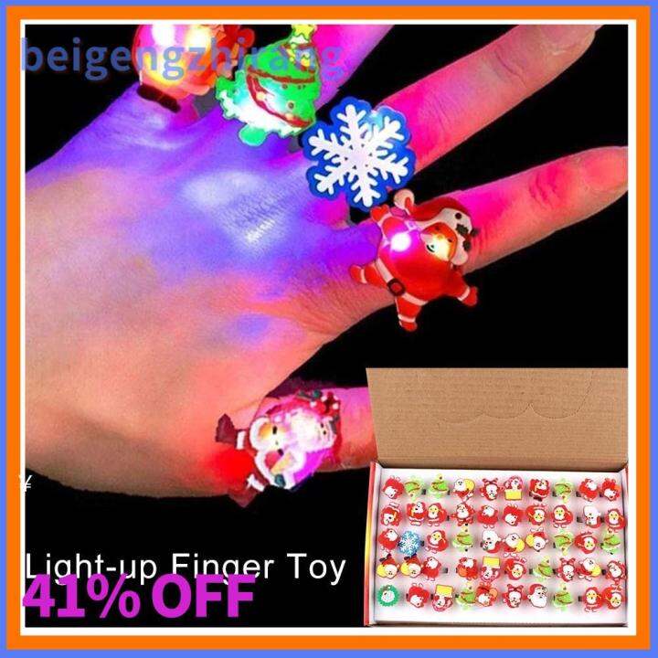 BEIGENGZHIRANG 50pcs Party Supplies Cute Cartoon Gift Lightup Ring