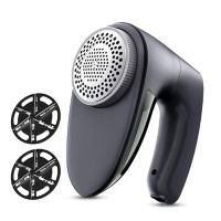 Electric Lint Remover Hairball Trimmer with 6-Leaf Blades Quickly Remove USB Fabric Shaver Sweater Shaver for Clothes Bedding Dark Grey