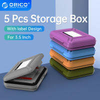 ORICO กล่องใส่ตัวป้องกัน HDD 3.5นิ้ว,เคสจัดเก็บแบบกันน้ำสำหรับฮาร์ดไดรฟ์3.5 "พร้อมแผ่นกันกระแทก EVA ดีไซน์ฉลาก5ชิ้น